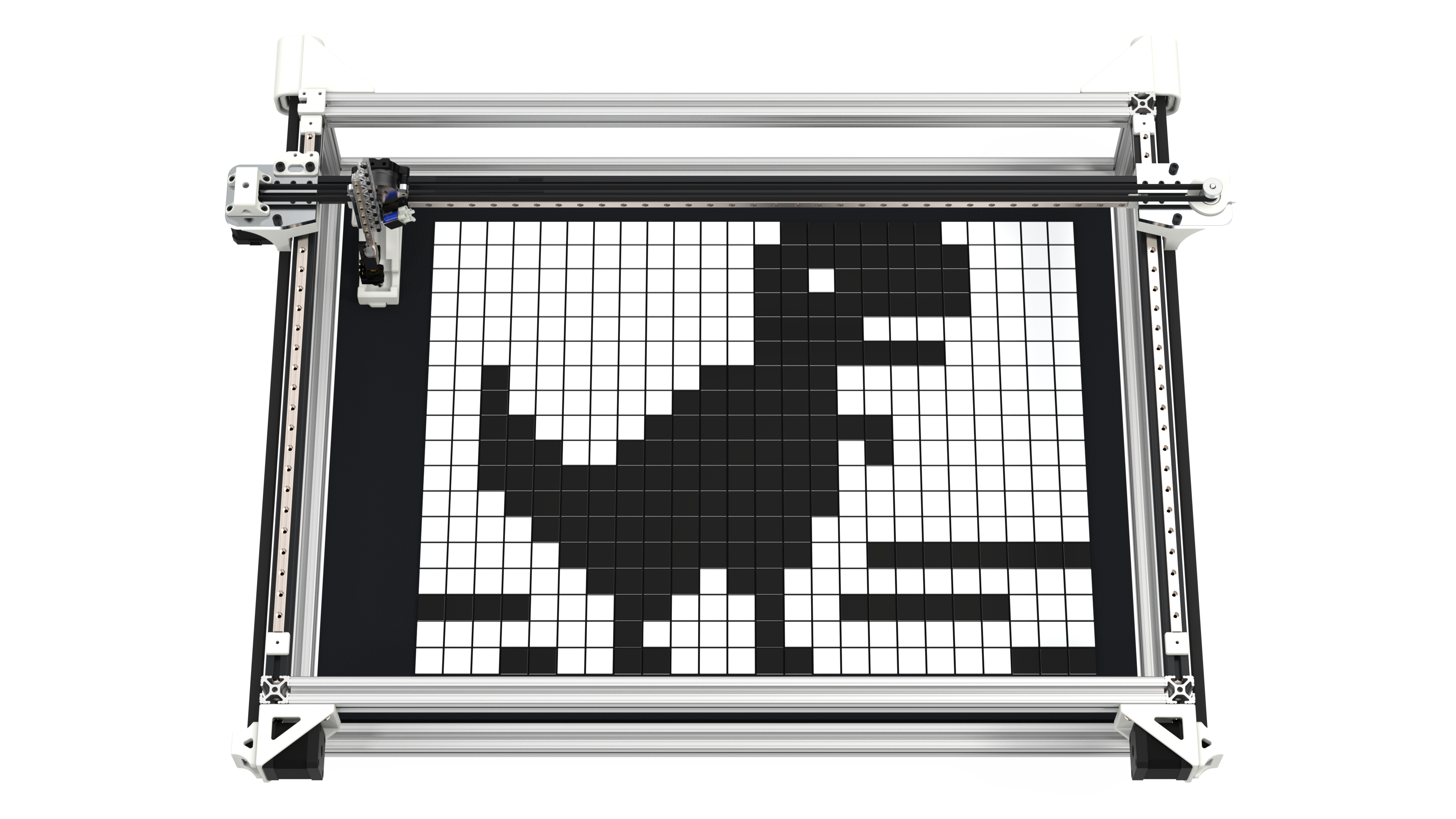 Untiled Tile Pick and Place Machine with dino pixel art